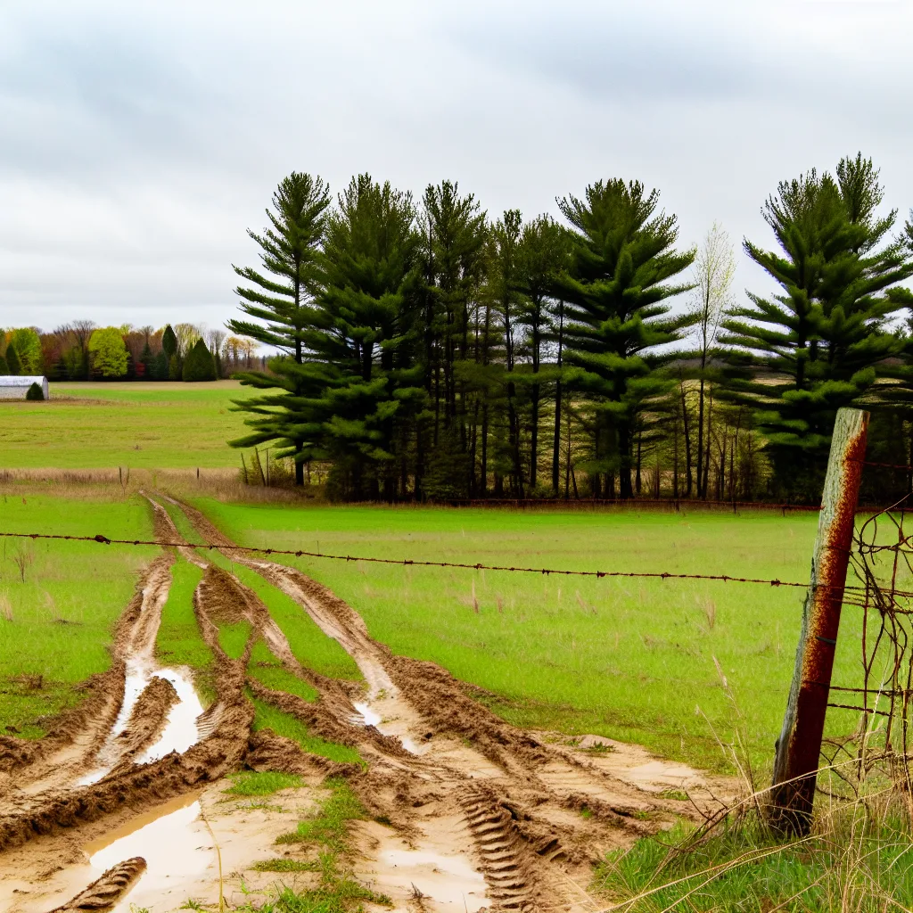 Rural acreage with open grassland in Michigan
