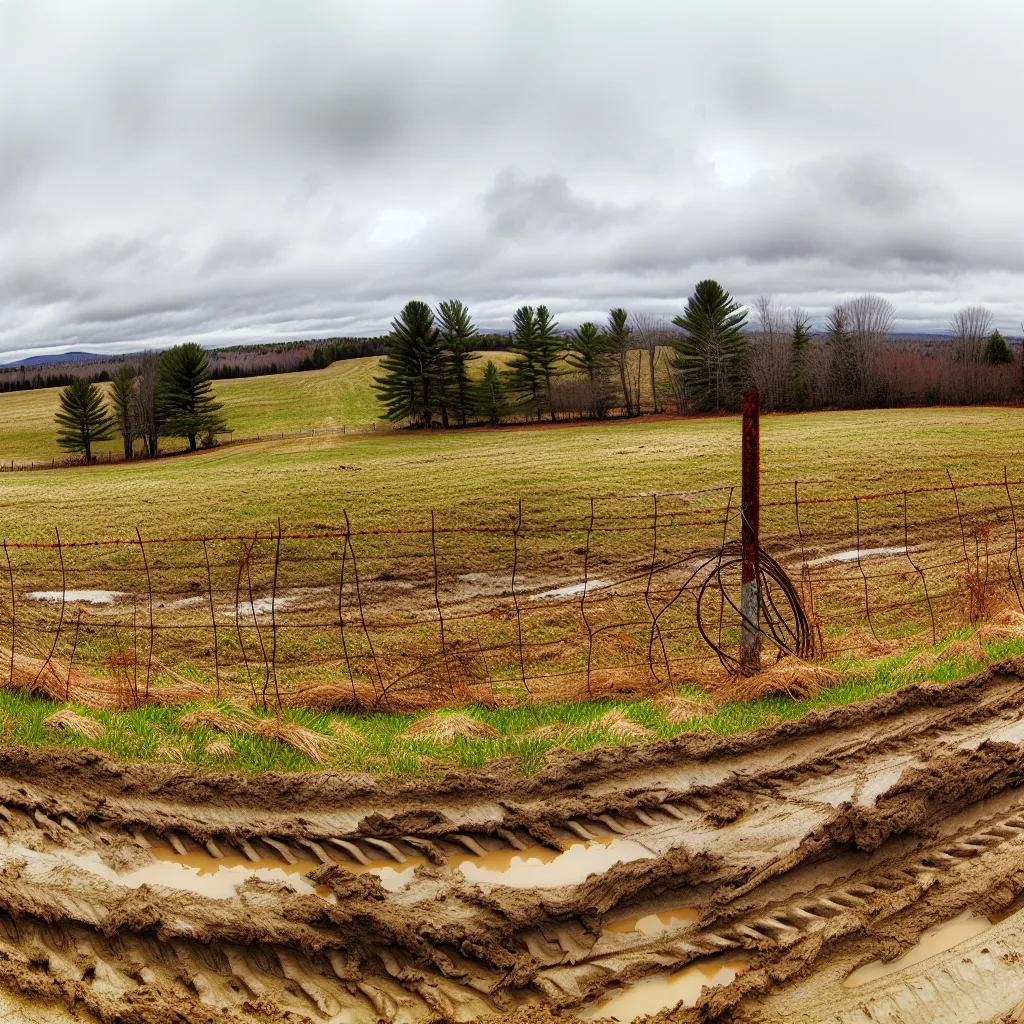 Rural acreage with open grassland in New Hampshire